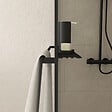 AURLANE - Paroi de Douche Noir Mat 90x200cm - Porte-serviette et étagère - DARK CONTOURING SHELF - vignette