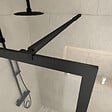 AURLANE - Paroi de Douche 80x200 cm - Cadre et Bras Aluminium NOIR MAT - DARK CONTOURING - vignette