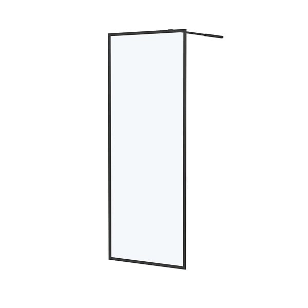 AURLANE - Paroi de Douche 80x200 cm - Cadre et Bras Aluminium NOIR MAT - DARK CONTOURING - large