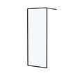 AURLANE - Paroi de Douche 80x200 cm - Cadre et Bras Aluminium NOIR MAT - DARK CONTOURING - vignette