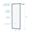 AURLANE - Paroi de Douche 80x200 cm - Cadre et Bras Aluminium NOIR MAT - DARK CONTOURING - vignette