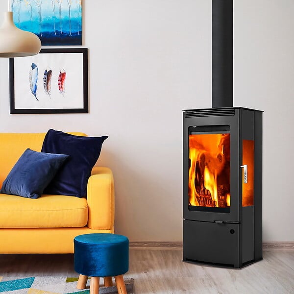 SUPRA - Poêle à bois TALMA TRI VISION acier - vertical - 9,1kW - 45,8 x 105,8 x 43,8 cm - large