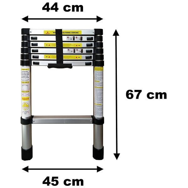 GT MARKET - Échelle télescopique en aluminium - 2.00 mètres - large