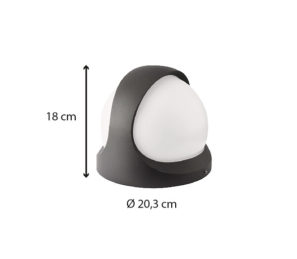 VOLTMAN - Applique murale extérieure IP65 (1200lm 3000K) - Gris - Voltman - large