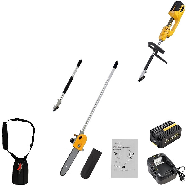 GT ELEC - Élagueuse sur perche sans fil à batterie, 40 V, GT ELEC + batterie 4 Ah + chargeur - large