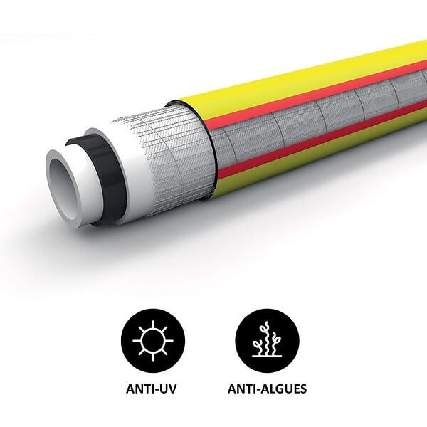 HUGGY TUYAUX - Tuyau d'arrosage 5 couches Ø 12.5 mm (1/2 pouce) - Longueur 50 mètres - large