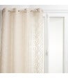 ATMOSPHERA - Voilage à œillets Beige Lin motif Jacquard 140 x 240 cm - vignette