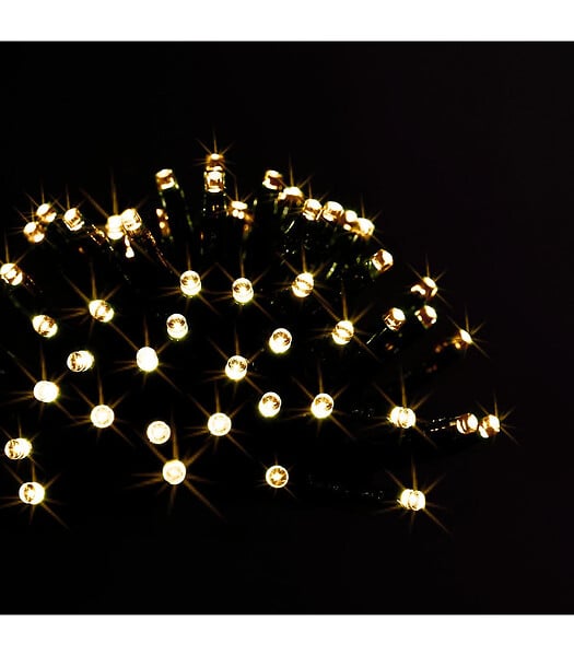 FEERIC LIGHTS & CHRISTMAS - Guirlande lumineuse solaire 100 LED Blanc chaud 10 Mètres et 8 jeux de lumière - large