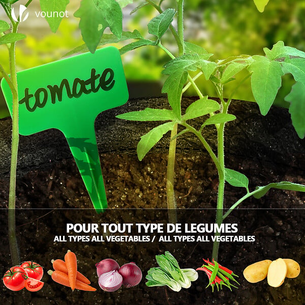 VOUNOT - Lot de 3 sacs de plantation non tisse avec fenetre velcro et poignee 43L Noir - large