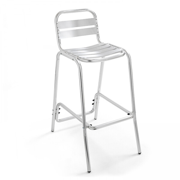 OVIALA - Table de jardin mange-debout et 2 chaises aluminium gris - Brixton - large