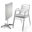 OVIALA - Ensemble table de jardin bistrot inclinable 2 places aluminium gris - Cambridge - vignette
