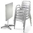 OVIALA - Ensemble table de jardin bistrot inclinable 4 places aluminium gris - Brixton - vignette