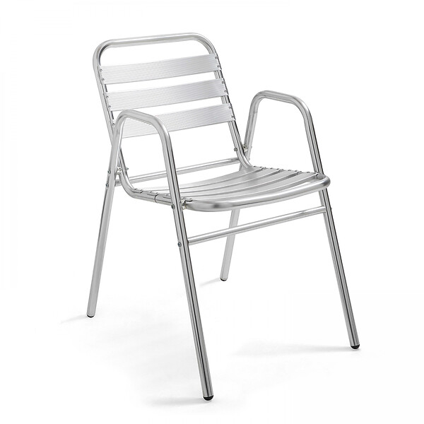 OVIALA - Ensemble table de jardin bistrot inclinable 4 places aluminium gris - Brixton - large