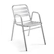 OVIALA - Ensemble table de jardin bistrot inclinable 4 places aluminium gris - Brixton - vignette