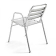 OVIALA - Table de jardin ronde et 4 chaises aluminium gris - Brixton - vignette