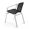 OVIALA - Table et 2 fauteuils de jardin en aluminium noir - Brixton - vignette