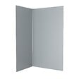 AURLANE - Pack 2 Panneaux Muraux en Aluminium Silver 120+90x210 cm + Profilés Chrome - vignette