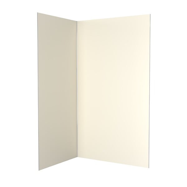 AURLANE - Lot de 2 Panneaux Muraux Aluminium Ivoire 90+120x210 cm avec Profilés Chrome - WALL'IT - large