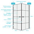 AURLANE - Portes de Douche en Angle 90x90x190 cm - Motifs carrés - Profilés Noir Mat - BLACK CUBE - vignette