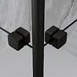 AURLANE - Portes de Douche en Angle 90x90x190 cm - Motifs carrés - Profilés Noir Mat - BLACK CUBE - vignette