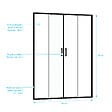 AURLANE - Porte de douche Double Coulissant 140x200 cm - Verre transparent - Profilé Noir - CRUSH - vignette