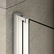 AICA SANITAIRE - Pare-baignoire 100x140cm paroi pivotante 180° et pliante, écran de baignoire en 6mm verre anticalcaire avec poignée en Inox - vignette
