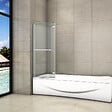 AICA SANITAIRE - Pare-baignoire 120x140cm paroi pivotante 180° et pliante, écran de baignoire en 6mm verre anticalcaire avec poignée en Inox - vignette