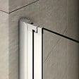AICA SANITAIRE - Pare-baignoire 120x140cm paroi pivotante 180° et pliante, écran de baignoire en 6mm verre anticalcaire avec poignée en Inox - vignette