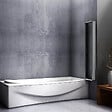 AICA SANITAIRE - Pare-baignoire 120x140cm à 5 volets, paroi pivotante et pliante 180°, écran de douche en 4mm verre securit et transparent - vignette