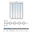 AICA SANITAIRE - Pare-baignoire 120x140cm à 5 volets, paroi pivotante et pliante 180°, écran de douche en 4mm verre securit et transparent - vignette