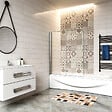 AICA SANITAIRE - Pare-baignoire 120x140cm pivotant et pliant, écran de douche à 2 volets paroi de baignoire en verre securit clair et anticalcaire - vignette