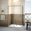 AICA SANITAIRE - Cabine de douche coulissante 100x90x195cm, porte de douche 100cm + paroi latérale, verre 8mm anticalcaire - vignette