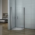 AICA SANITAIRE - Cabine de douche battante 90x90x195cm 1/4 rond, porte de douche pivotante à 180°en verre 6mm securit anticalcaire - vignette