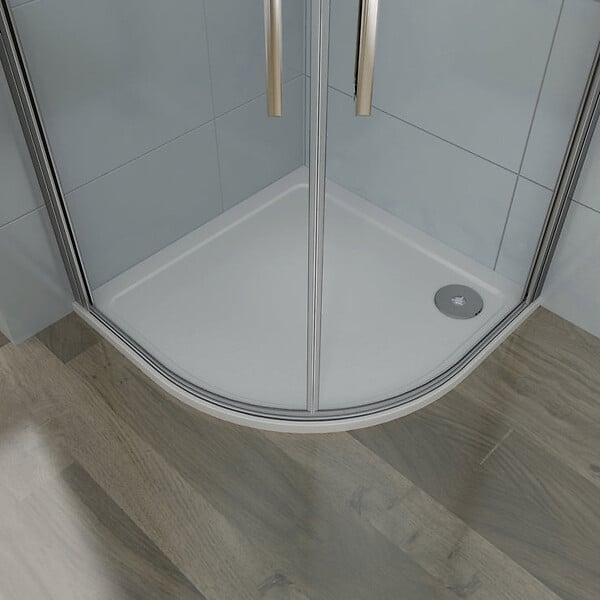 AICA SANITAIRE - Cabine de douche battante 90x90x195cm 1/4 rond, porte de douche pivotante à 180°en verre 6mm securit anticalcaire - large