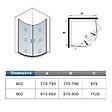 AICA SANITAIRE - Cabine de douche battante 90x90x195cm 1/4 rond, porte de douche pivotante à 180°en verre 6mm securit anticalcaire - vignette