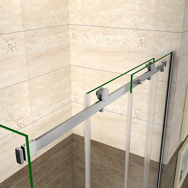 AICA SANITAIRE - Cabine de douche coulissante 140x90x195cm, porte de douche 140cm + paroi latérale, verre 8mm anticalcaire - large