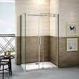 AICA SANITAIRE - Cabine de douche coulissante 110x90x195cm, porte de douche 110cm + paroi latérale, verre 8mm anticalcaire - vignette