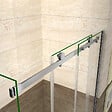 AICA SANITAIRE - Cabine de douche coulissante 140x80x195cm, porte de douche 140cm + paroi latérale, verre 8mm anticalcaire - vignette