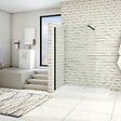 AICA SANITAIRE - Paroi de douche 100x200cm avec barre de fixation 90cm recoupable, profilé noir mat, AICA paroi de douche à l'italienne en 8mm verre securit anticalcaire - vignette