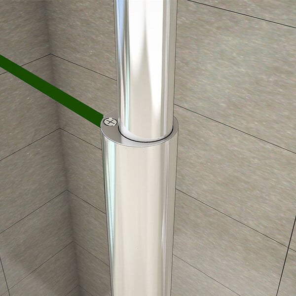 AICA SANITAIRE - Paroi de douche 90x200cm avec barre de fixation au plafond 203-320cm, profilé en chromé, AICA paroi de douche à l'italienne en 8mm verre anticalcaire et securit - large