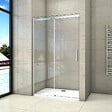 AICA SANITAIRE - Porte de douche coulissante 120x195cm, porte de douche installée en niche, verre de sécurité anticalcaire 8mm, profilé chromé - vignette