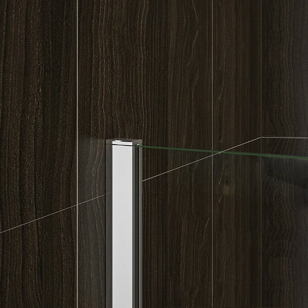 AICA SANITAIRE - Paroi de douche 70+30x200cm avec barre de fixation 140cm en carré, verre 8mm anticalcaire, AICA paroi de douche à l'italienne avec retour pivotant 30cm - large