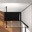 AICA SANITAIRE - Paroi de douche 110x200cm avec barre de fixation 140cm en carré, profilé noir mat, AICA paroi de douche à l'italienne en 8mm verre securit anticalcaire - vignette