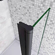AICA SANITAIRE - Volet pivotant seul 40x200cm pour paroi de douche italienne noire en verre 8mm, retour pivotant à 180°, verre anticalcaire - vignette