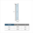 AICA SANITAIRE - Volet pivotant seul 40x200cm pour paroi de douche italienne noire en verre 8mm, retour pivotant à 180°, verre anticalcaire - vignette