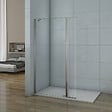AICA SANITAIRE - Paroi de douche 70+30x200cm avec barre de fixation d'angle 45cm, verre 8mm anticalcaire, AICA paroi de douche à l'italienne avec retour pivotant 30cm - vignette