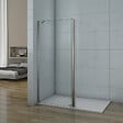 AICA SANITAIRE - Paroi de douche 70+30x200cm avec barre de fixation d'angle 45cm, verre 8mm anticalcaire, AICA paroi de douche à l'italienne avec retour pivotant 30cm - vignette