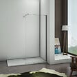 AICA SANITAIRE - Paroi de douche 90x200cm avec barre de fixation 70-120cm en cylindrique, profilé en chromé, AICA paroi de douche à l'italienne en 8mm verre anticalcaire et securit - vignette