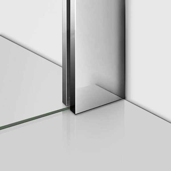 AICA SANITAIRE - Paroi de douche avec retour pivotant fixé 90+25x200cm avec barre de fixation 90cm en carré, AICA paroi de douche à l'italienne en 8mm verre anticalcaire - large