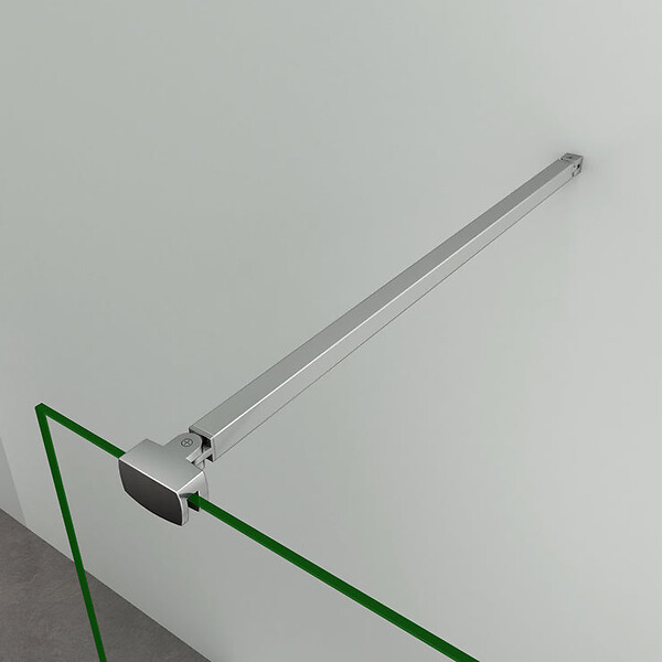 AICA SANITAIRE - Paroi de douche avec retour pivotant 90+40x200cm, charnières, AICA paroi de douche à l'italienne en verre anticalcaire avec barre de fixation 90cm Pince renforcée - large
